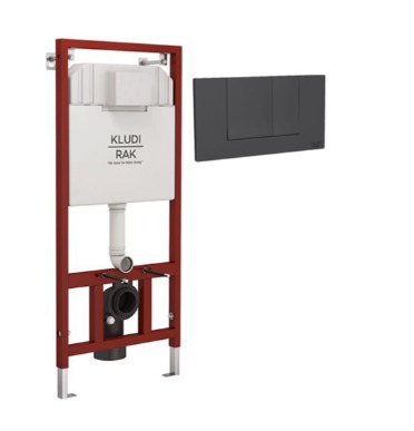Kludi Rak BT Concealed Cistern with Square Flush Plate RAK 80000 - 80010BK1 Glossy Black