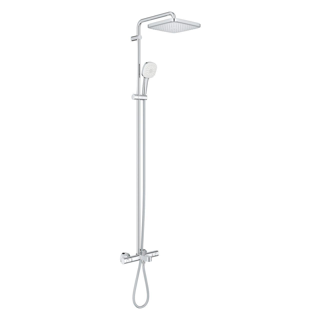 Grohe Tempesta System 250 Cube Shower Set with bath thermostat for wall mounting Chrome 26691001