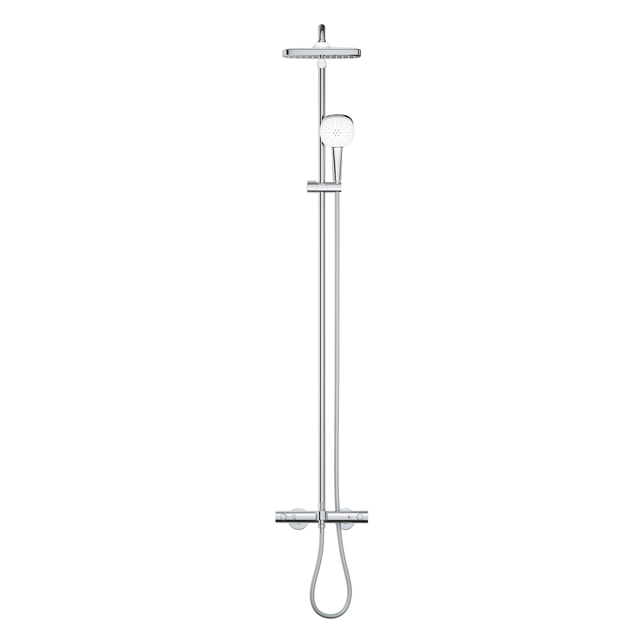 Grohe Tempesta System 250 Cube Shower Set with bath thermostat for wall mounting Chrome 26691001
