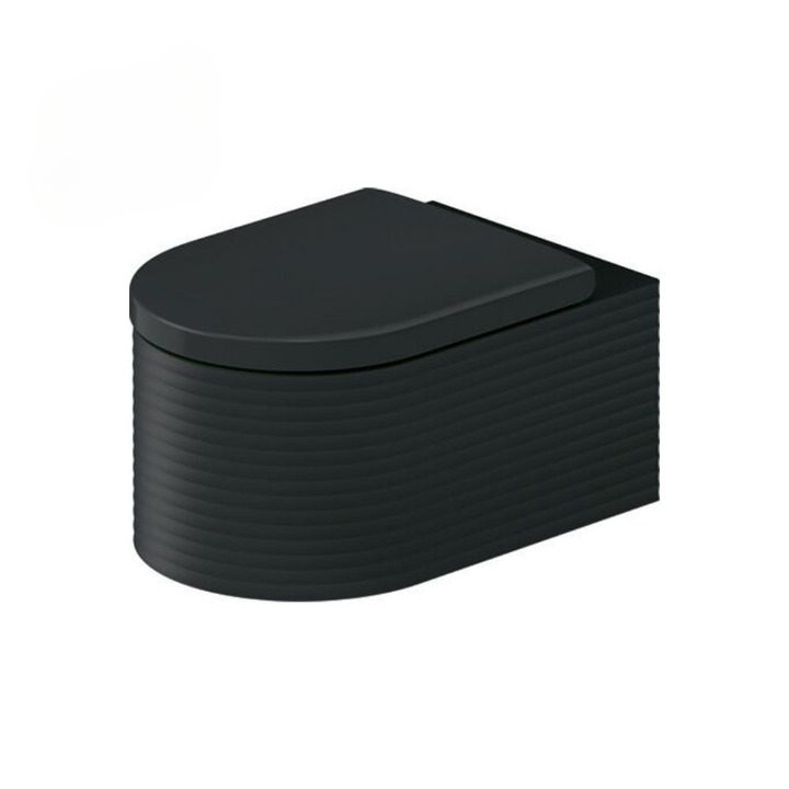 Duravit Millio Wall-hanging toilet Matte Black, Ribbed 250549FE75