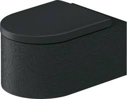 Duravit Millio Wall-hanging toilet Matte Black, Engraved 250649FE75