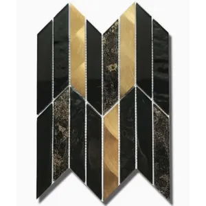Beroia Chinese Sheet QA 101 Mosaic 26 × 33.5 cm - Gold × Black