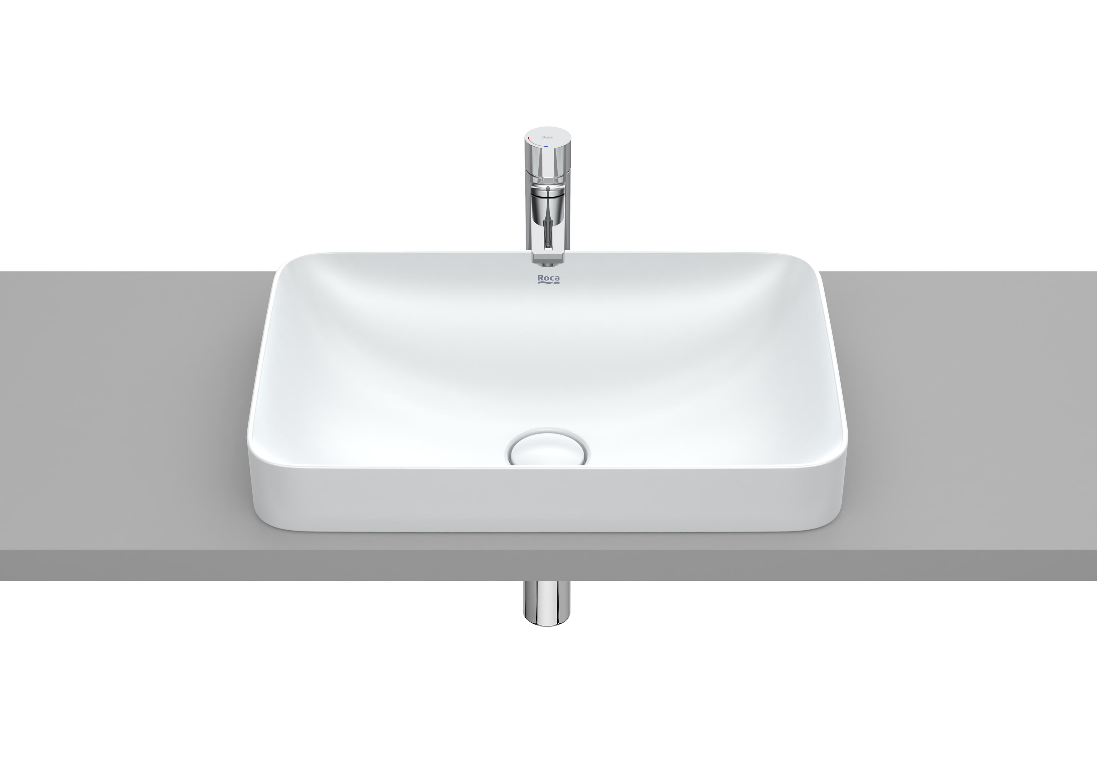Roca Inspira Square In countertop basin 37 × 55 cm Pearl Grey A327534630
