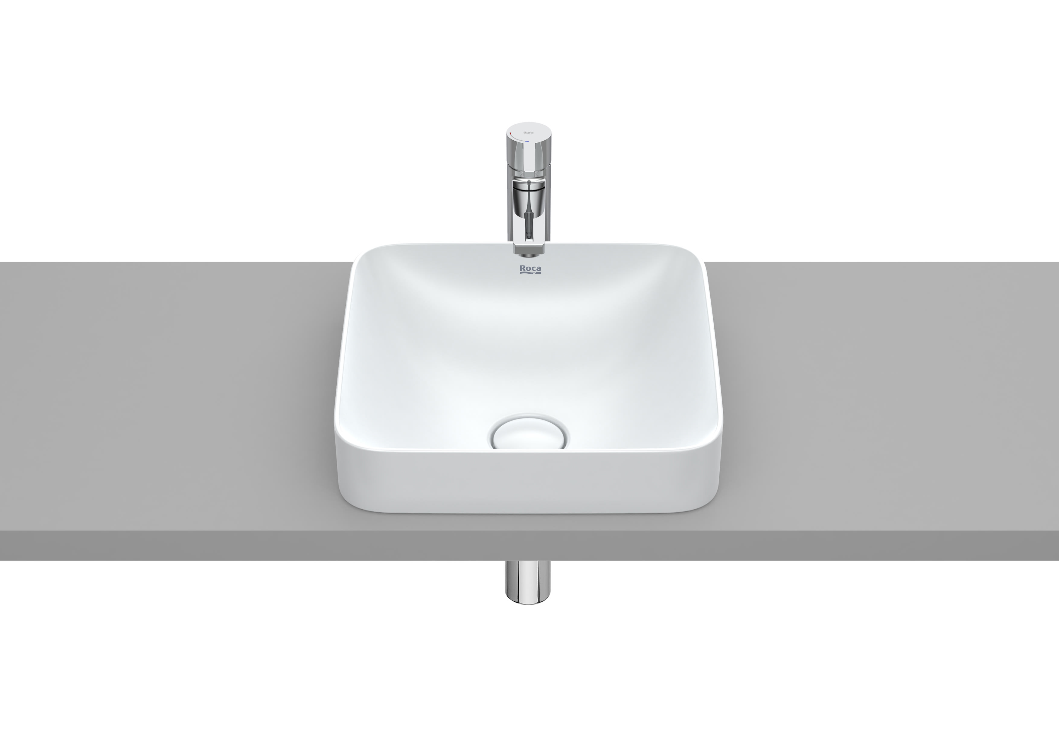 Roca Inspira Square In countertop basin 37 × 37 cm Pearl Grey A32753R630