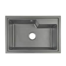 Beroia Granite Kitchen Sink 45 x 68 cm with Drain HB 8315 - 009 Dark Gray