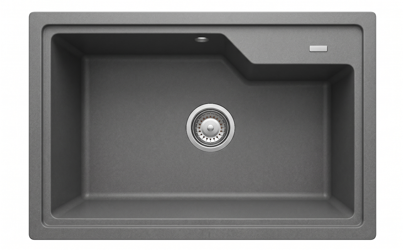 Beroia Granite Kitchen Sink 45 x 68 cm with Drain HB 8315 - 009 Light Gray