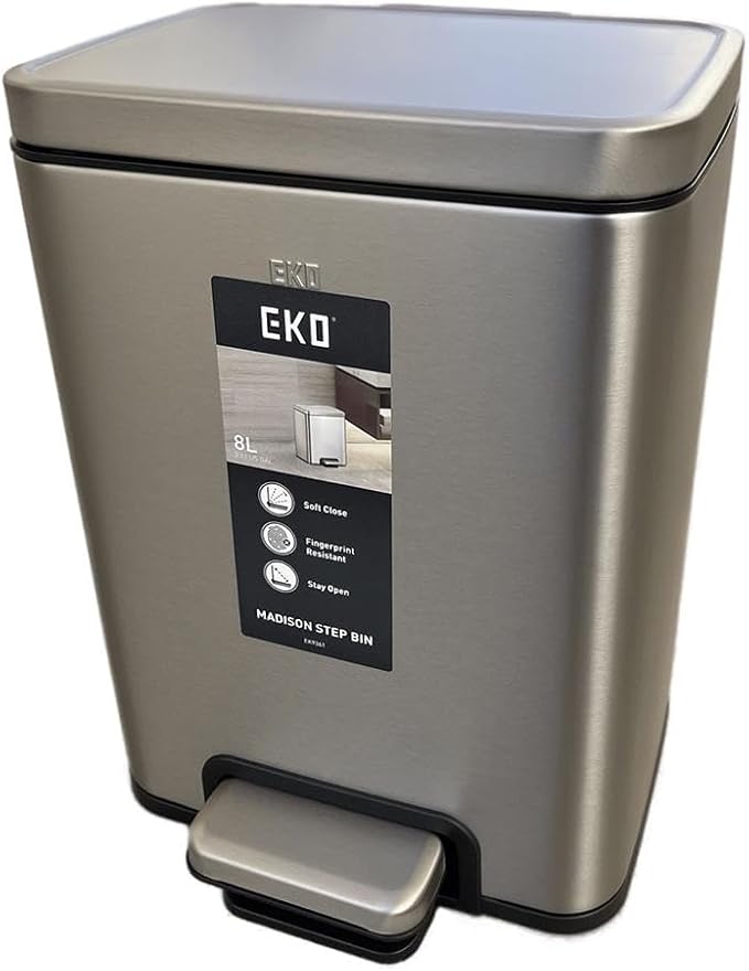 Eko Basket 8L Rectangular Matte Chrome EK 9361