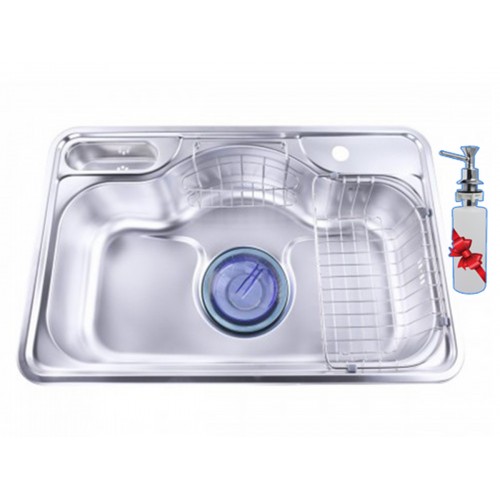 Purity kitchen sink NDJIS 750P | 75 * 48 cm with accessories and drain Chrome