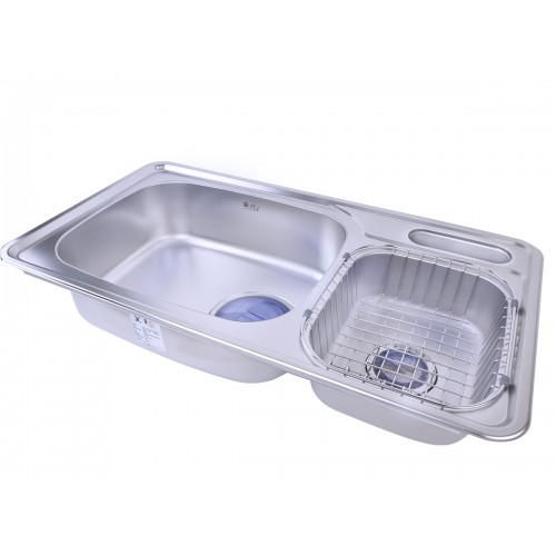 Purity kitchen sink NISD 870F | 87 * 48 cm with accessories and drain Chrome