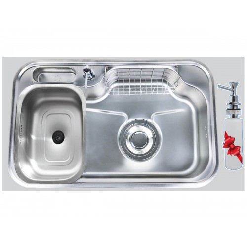 Purity kitchen sink Golden 840 | 84 * 51 cm with accessories and drain Chrome