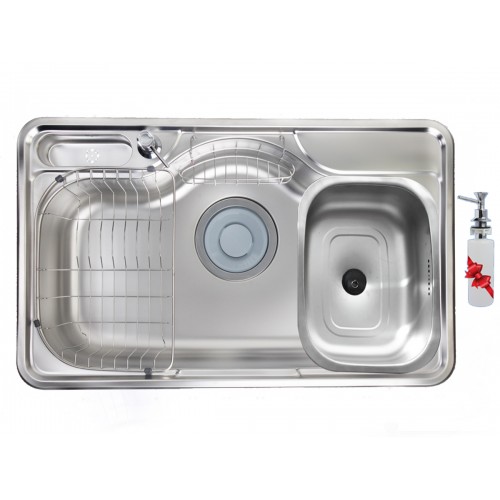 Purity kitchen sink Golden 850 | 85 * 51 cm with accessories and drain Chrome