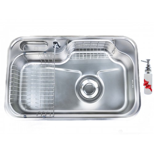 Purity kitchen sink DJIS 840P | 84 * 51 cm with accessories and drain Chrome