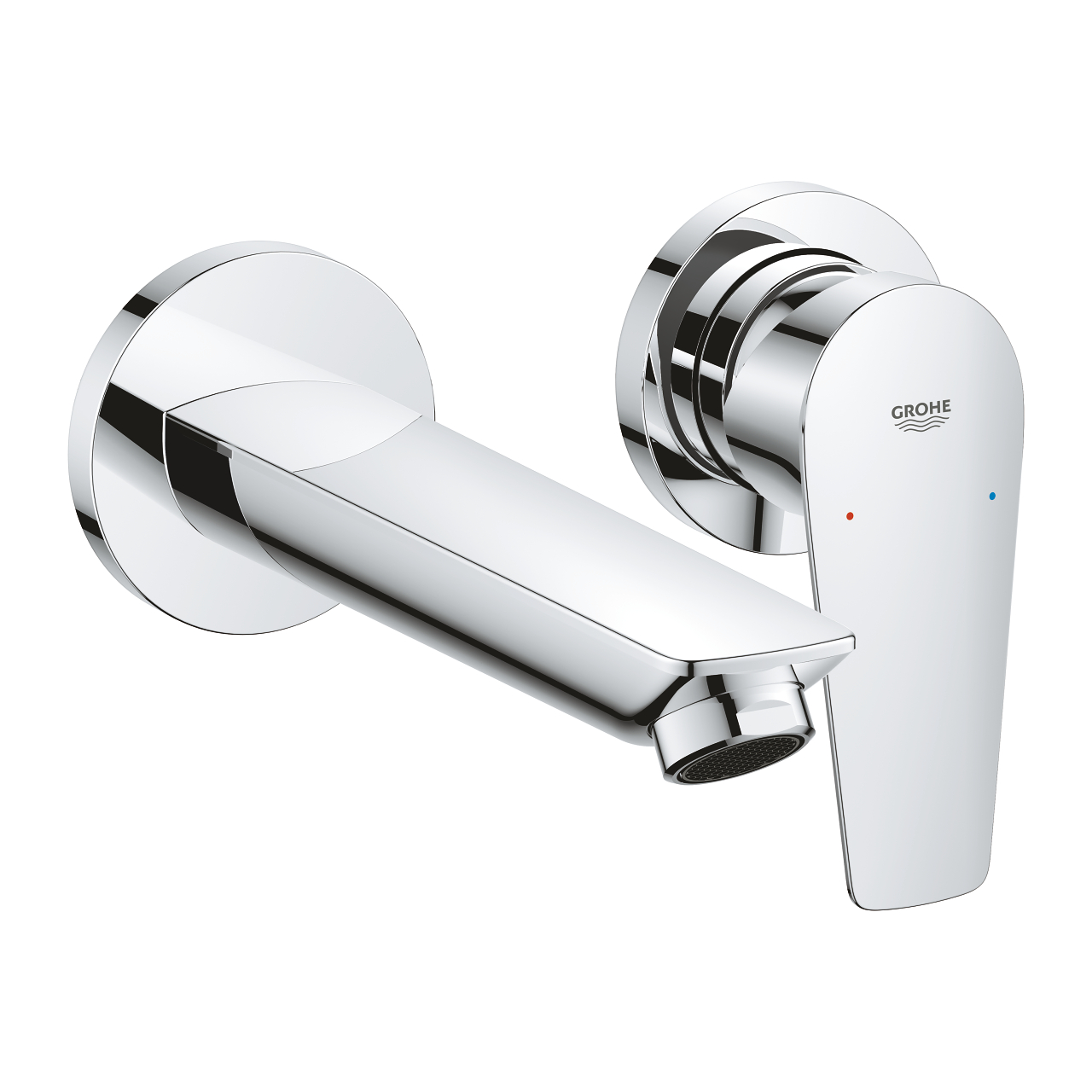 Grohe BauEdge 2-hole basin mixer Wall mount with concealed body Chrome 20474001