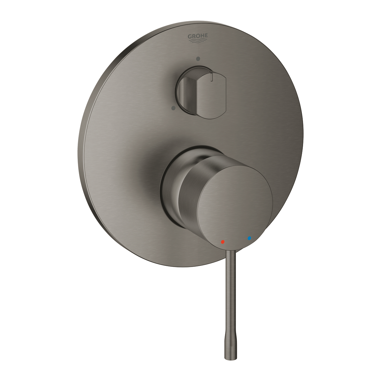 Grohe Essence Concealed Bathtub Mixer Plate with 3 Way Diverter Circular - Brushed Hard Graphite