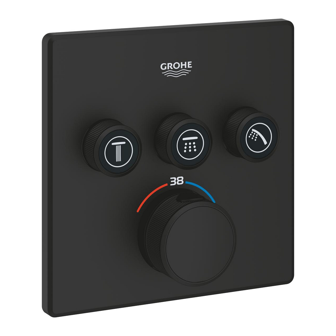 Grohe Grohtherm SmartControl Thermostat for concealed installation with 3 valves Phantom Black 102167KF00