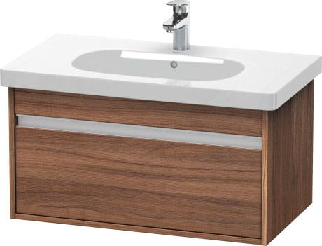 Duravit Ketho vanity unit KT 666707979, Natural Walnut wood, 45.5 × 80 cm, 1 drawer, for D-Code 85 cm washbasin.