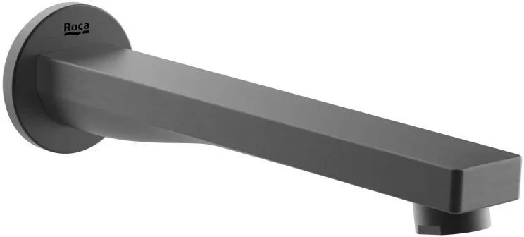 Roca Square Wall-mounted bath spout 22 cm - Brushed Black