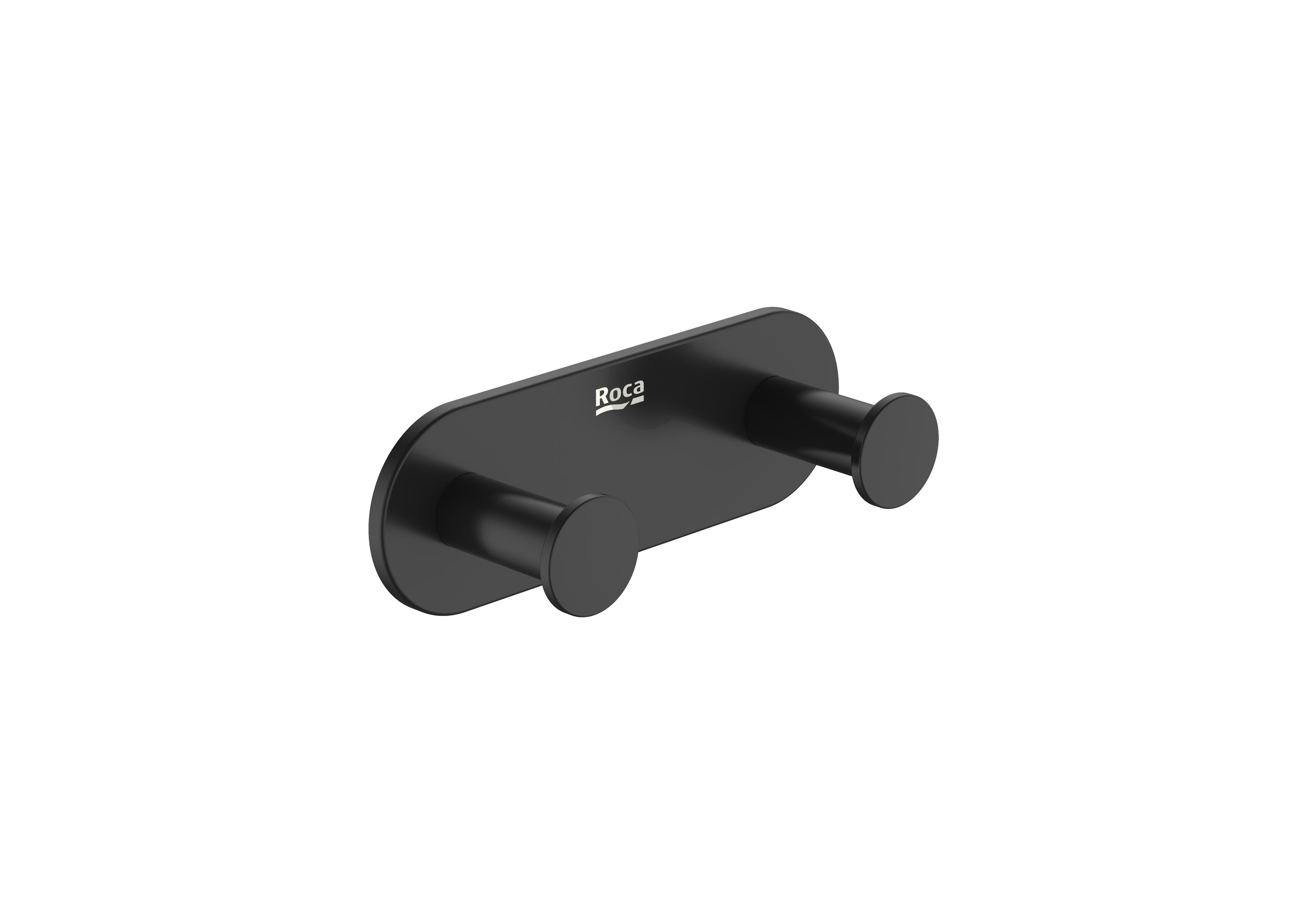 Roca Hotels Round - Double robe hook matte Black A817571C40