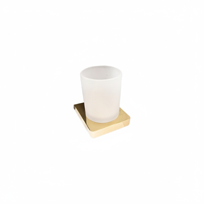 Roca Tempo Wall-mounted Tumbler with holder - Glossy Gold