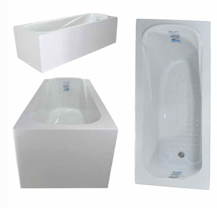 Rovety Moscow Seamless Bathtub 70 × 150 cm Left White