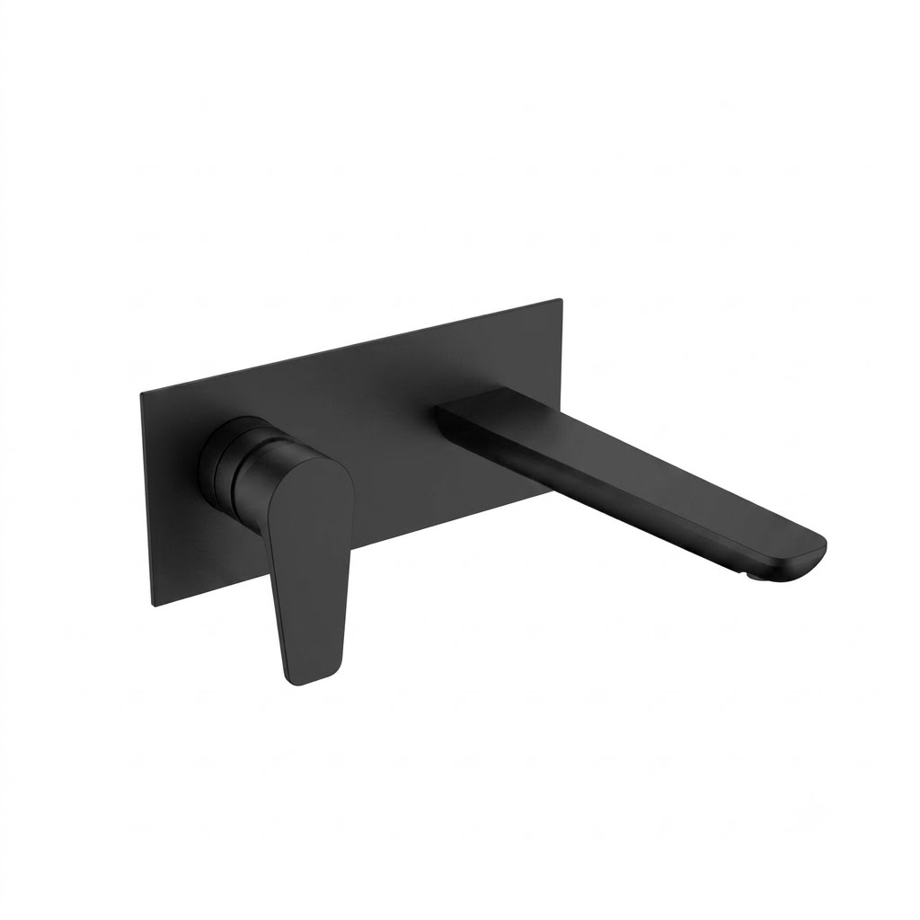 Lutz Wall-mounted Built-in Mixer Faceplate 2-hole (including body) - Matte Black - E123030501B - Matte Black