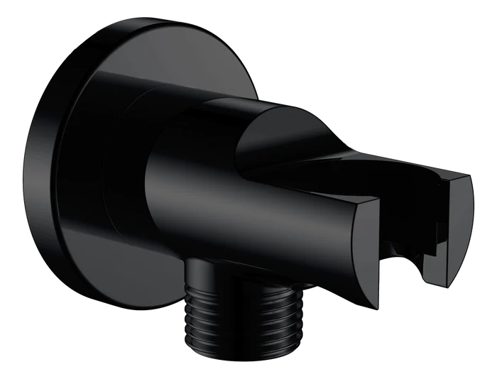 Lutz Round Built-in Hand Shower Outlet with Holder - Matte Black
