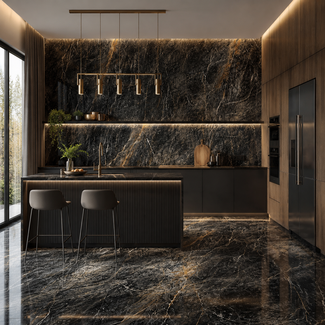 بيرويا بورسلين هندى ايطالك 30206 BITLK هاى جليز لامع 120 × 300 سم اسود 3.6