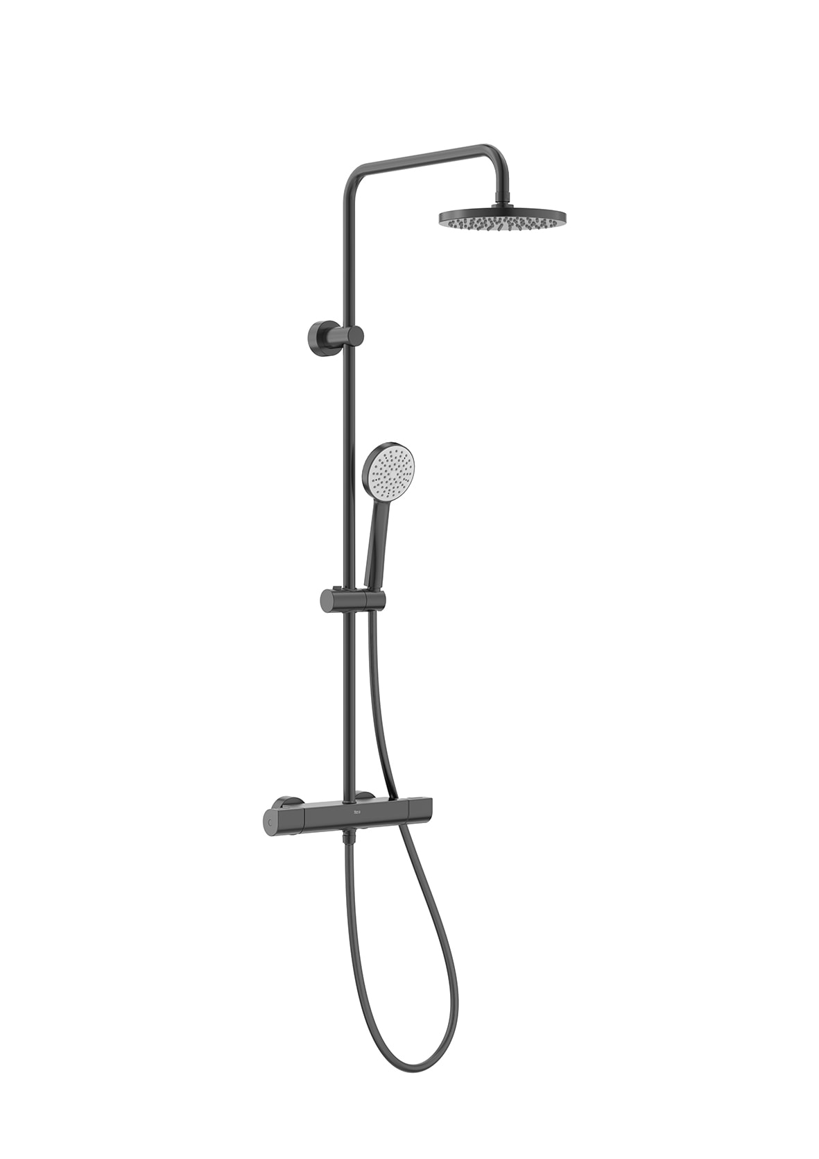 Roca Even Shower Set with Mixer Thermostat Round 2 × 1 Glossy Black A5A9A2ENM2