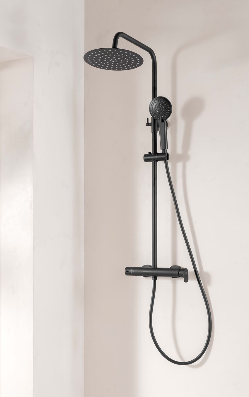 Roca Vega Plus Round Shower Set with Mixer, 2 × 1 Matte Black A5A9A6ENB0
