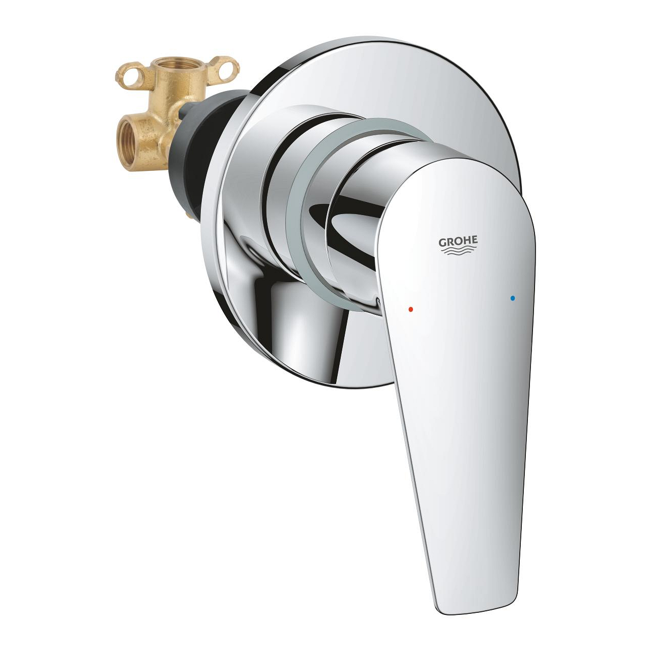 Grohe BauEdge Concealed Bathtub Mixer Plate without Diverter including Body Circular Chrome 29040001