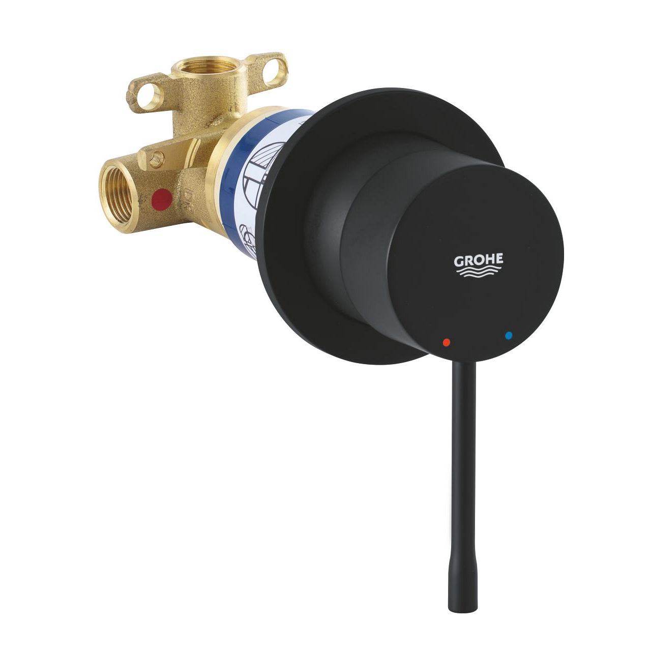 Grohe Essence concealed bidet mixer without diverter, with body, Circular Phantom Black 29197KF0
