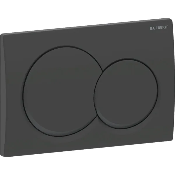 Geberit Alpha01 actuator plate, round black matt 115035141