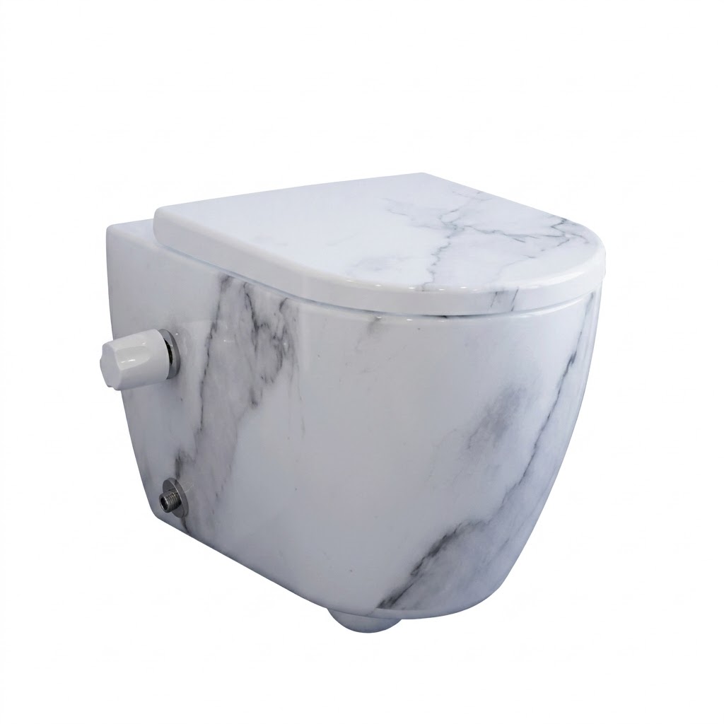 Sanipure Vega Wall-Hung Toilet with Shower Calacatta 2503495778