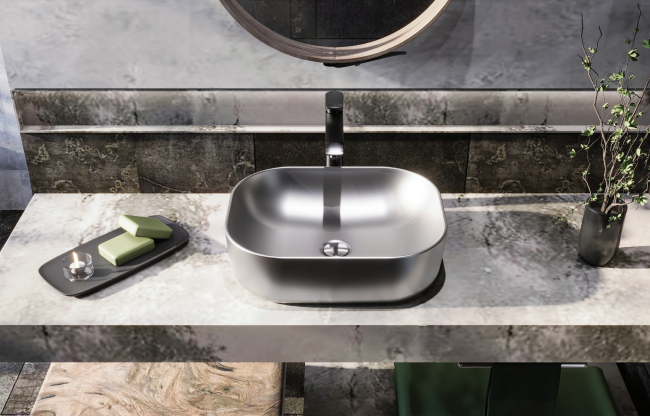 Sanipure Vega Over Top WashBasin 46 Cm matte Grey 4403465900