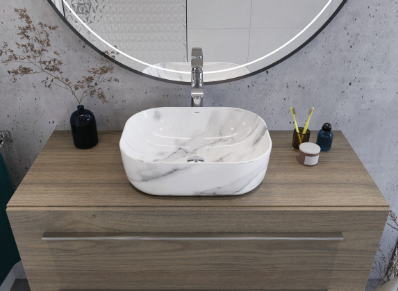 Sanipure Vega Over Top WashBasin 46 Cm Calacatta 4403465700