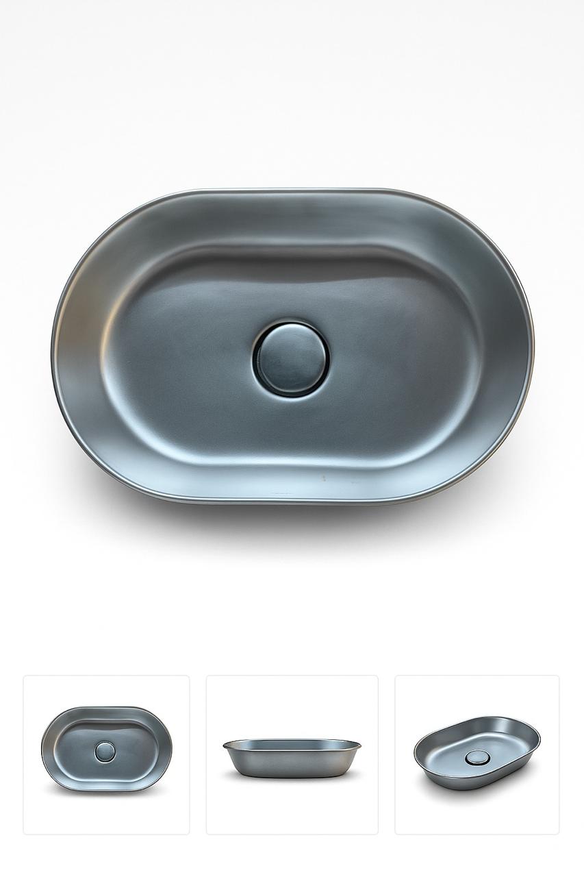 Sanipure Titan Over Top Washbasin 40 × 60 cm Matte Grey 0506605900