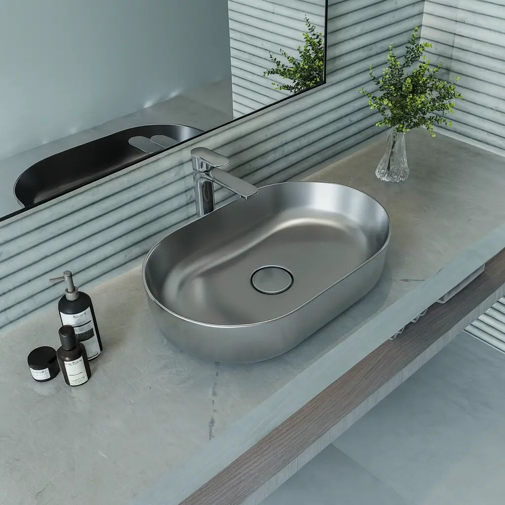 Sanipure Titan Over Top Washbasin 40 × 60 cm Matte Grey 0506605900