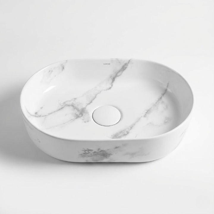Sanipure Titan Over Top WashBasin 40 x 60 Cm Calacatta 0506605700