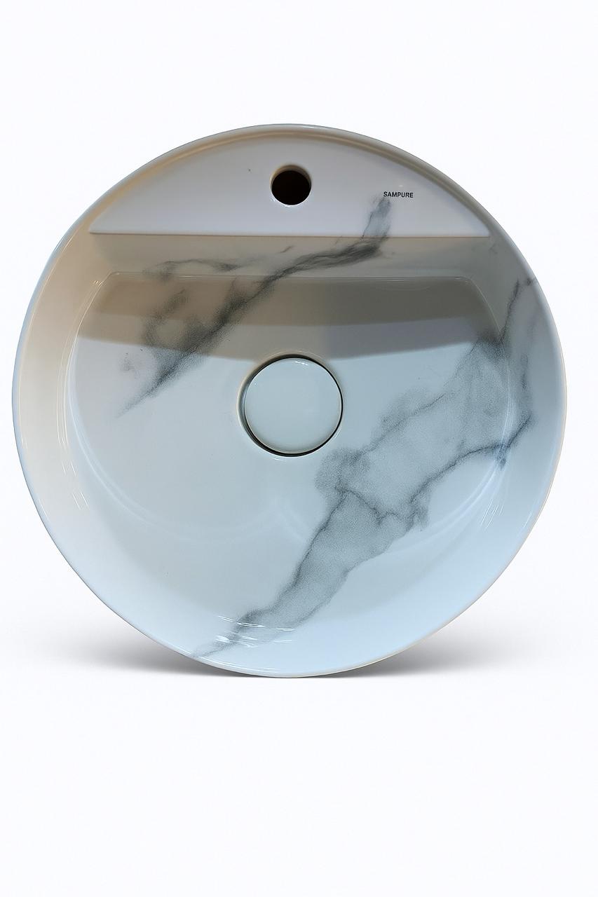 Sanipure Titan Over Top Washbasin with Tap Hole 48 cm Calacatta 0374485700