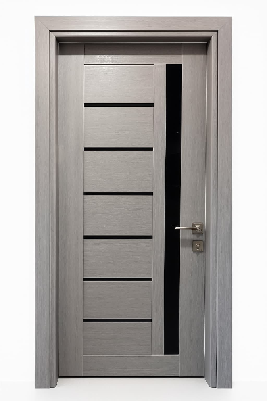 ELW باب حمام UK 905 PVC حلق اكريليك 80 × 215 سم جراى ماشا بالاكسسوار
