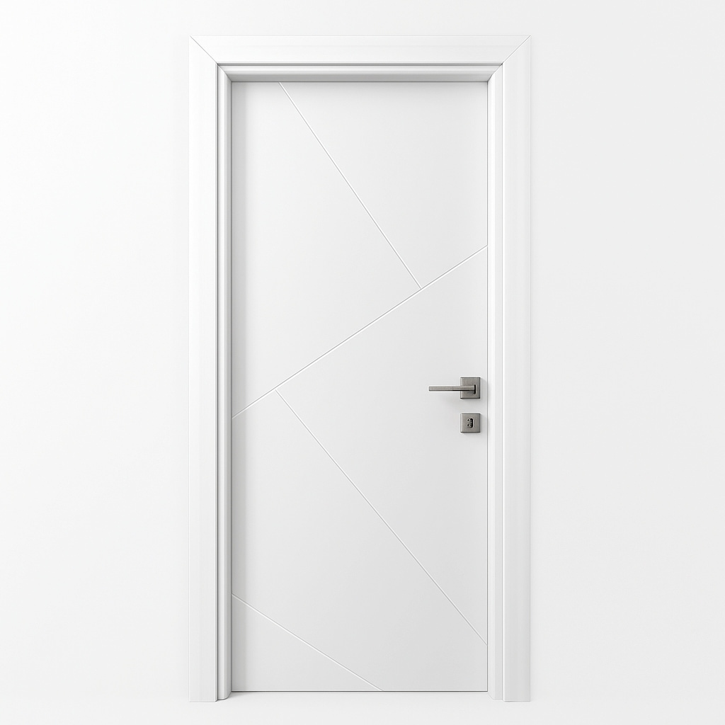 ELW باب حمام Laminate 238 PVC حلق اكريليك 80 × 215 سم ابيض 203 بالاكسسوار