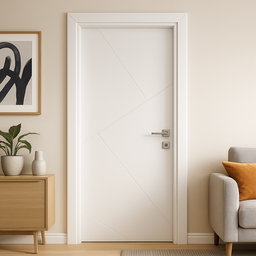 ELW باب حمام Laminate 238 PVC حلق اكريليك 80 × 215 سم ابيض 203 بالاكسسوار