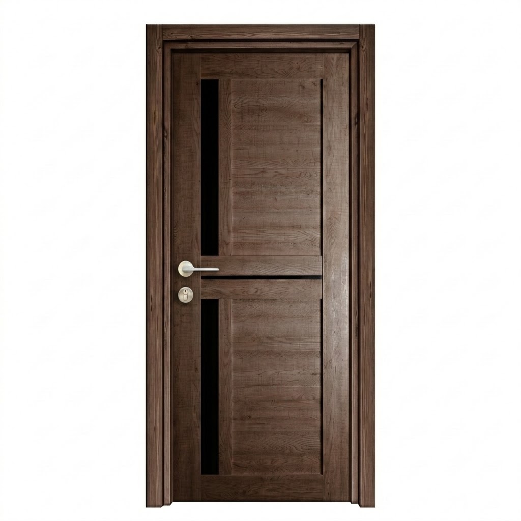 ELW باب حمام UK 907 PVC حلق اكريليك 80 × 215 سم بنى 212 بالاكسسوار