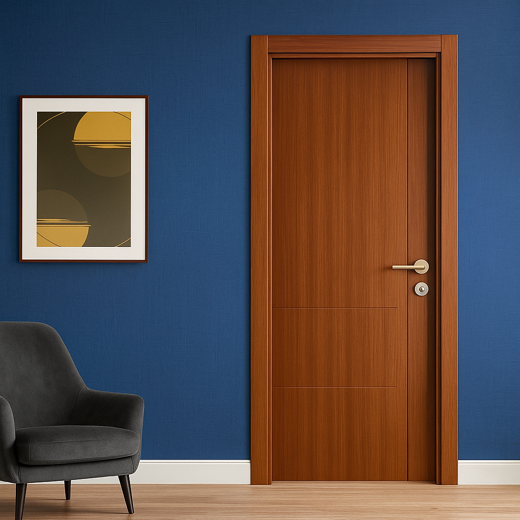 ELW باب غرفه Laminate 201 PVC حلق اكريليك 90 × 215 سم بنى 212 بالاكسسوار