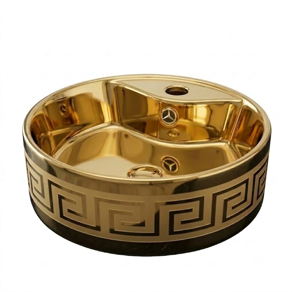S.H Over Top Washbasin 40 × 40 cm Gold 0625