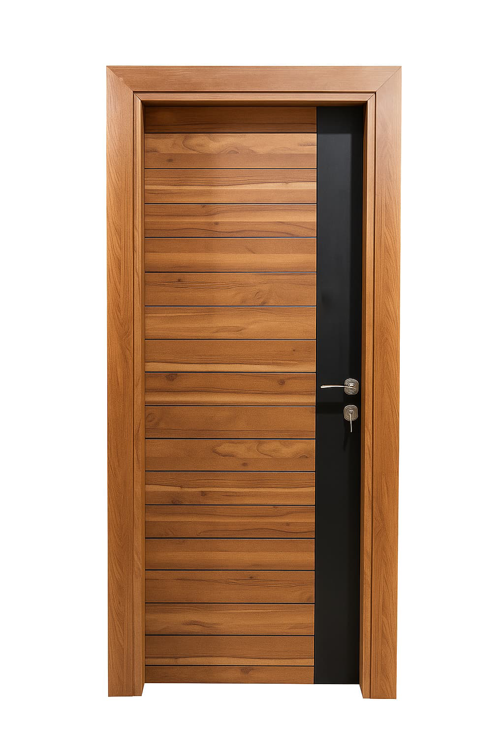 ELW باب حمام 159 PVC حلق اكريليك 80 × 215 سم بنى 212 بالاكسسوار
