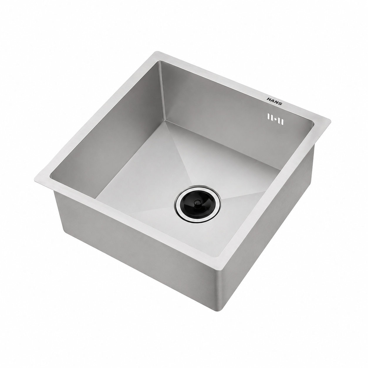 Hans Handmade Kitchen Sink 46 × 46 cm With Drain Chrome H 46-46