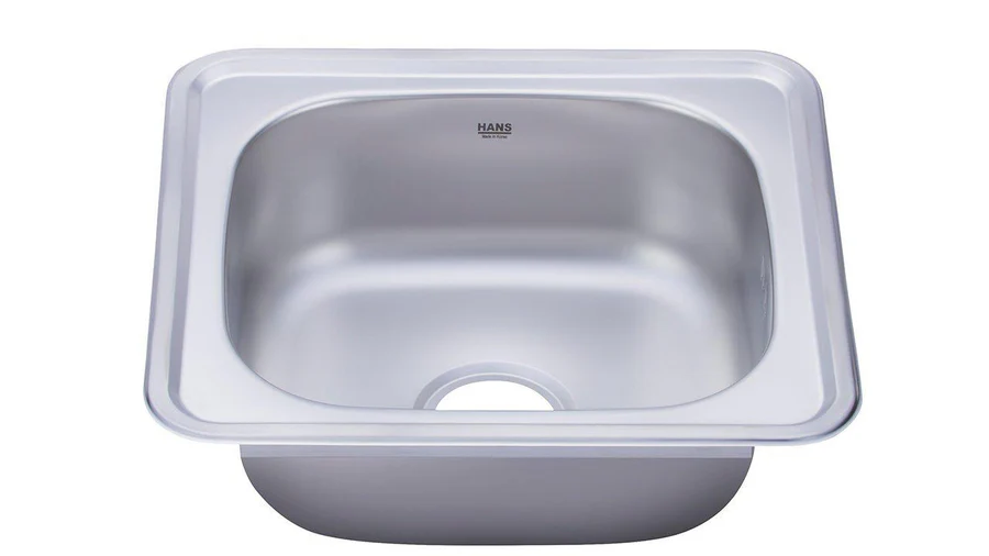 Hans Kitchen Sink 43 × 48 cm With Drain Chrome ISS 480