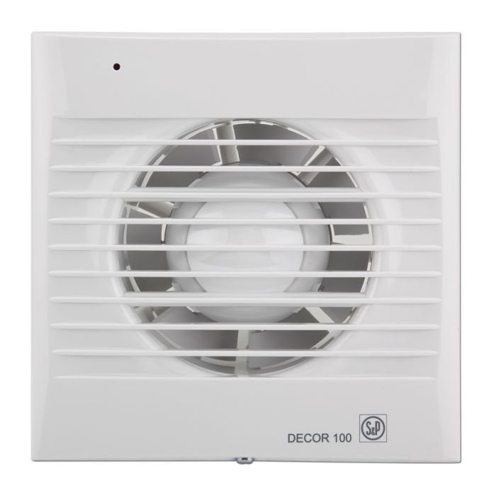 S&P Decor Fans Bathroom Exhaust Fan 13W 4" Outlet 95 m³/h 16×16 cm White 100 Spanish