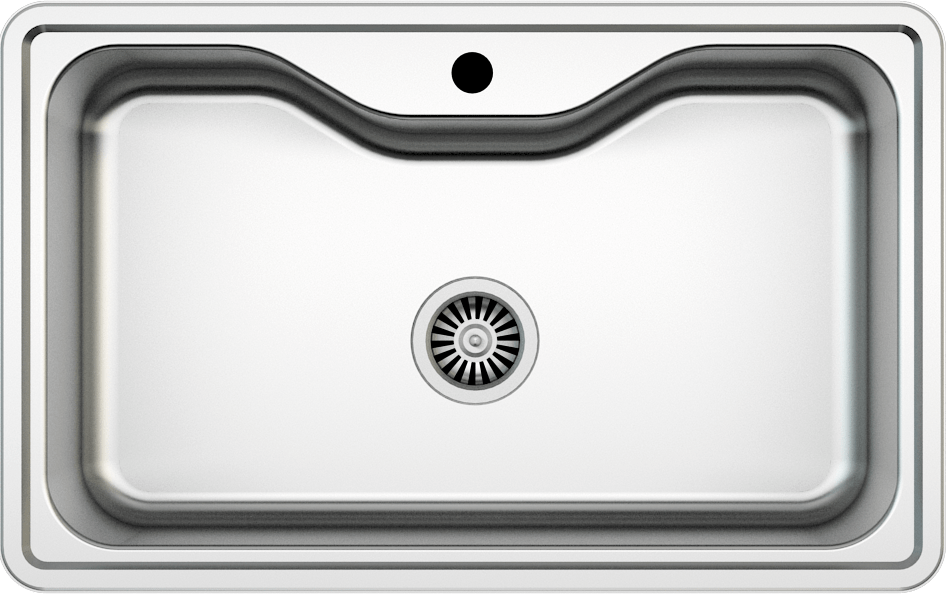 Asil Kitchen Sink AS 65 -50 × 80 cm Flat 0.8 mm With Accessory And Drain Chrome